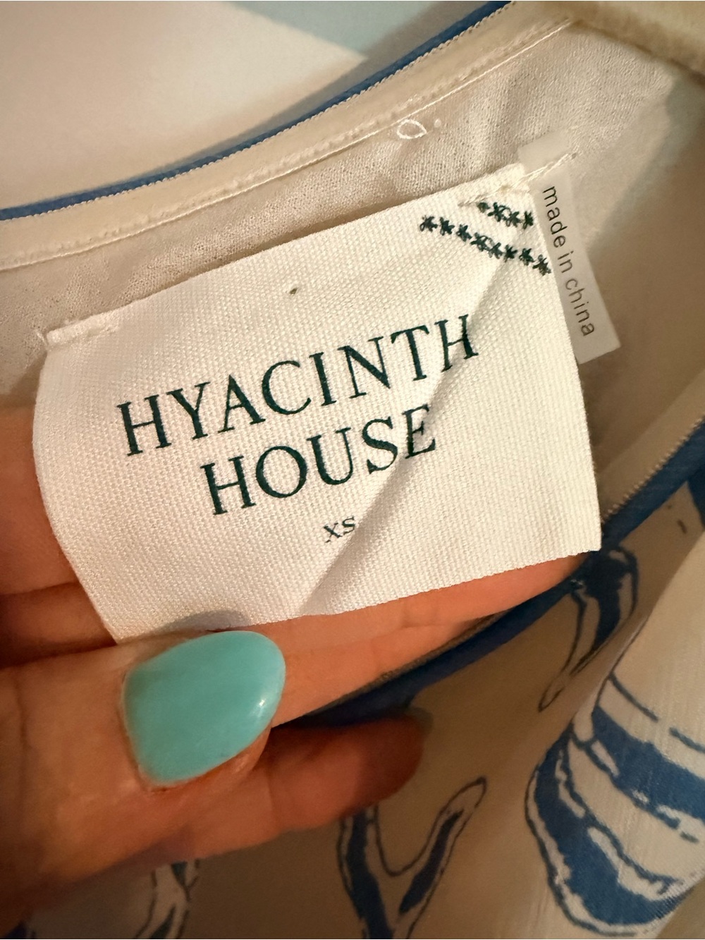 NWT Tuckernuck Hyacinth House Cream & Blue Seaside Sabine Dress - Picture 2 of 5